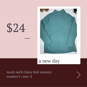 classy mock neck knit sweater
